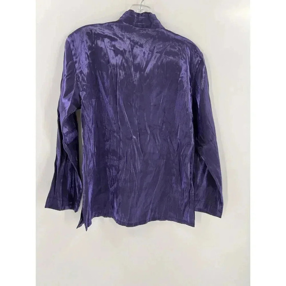 GORGEOUS Cruz Natori Purple Embroidered V-Neck Blouse Size XSMALL EUC - Picture 8 of 12
